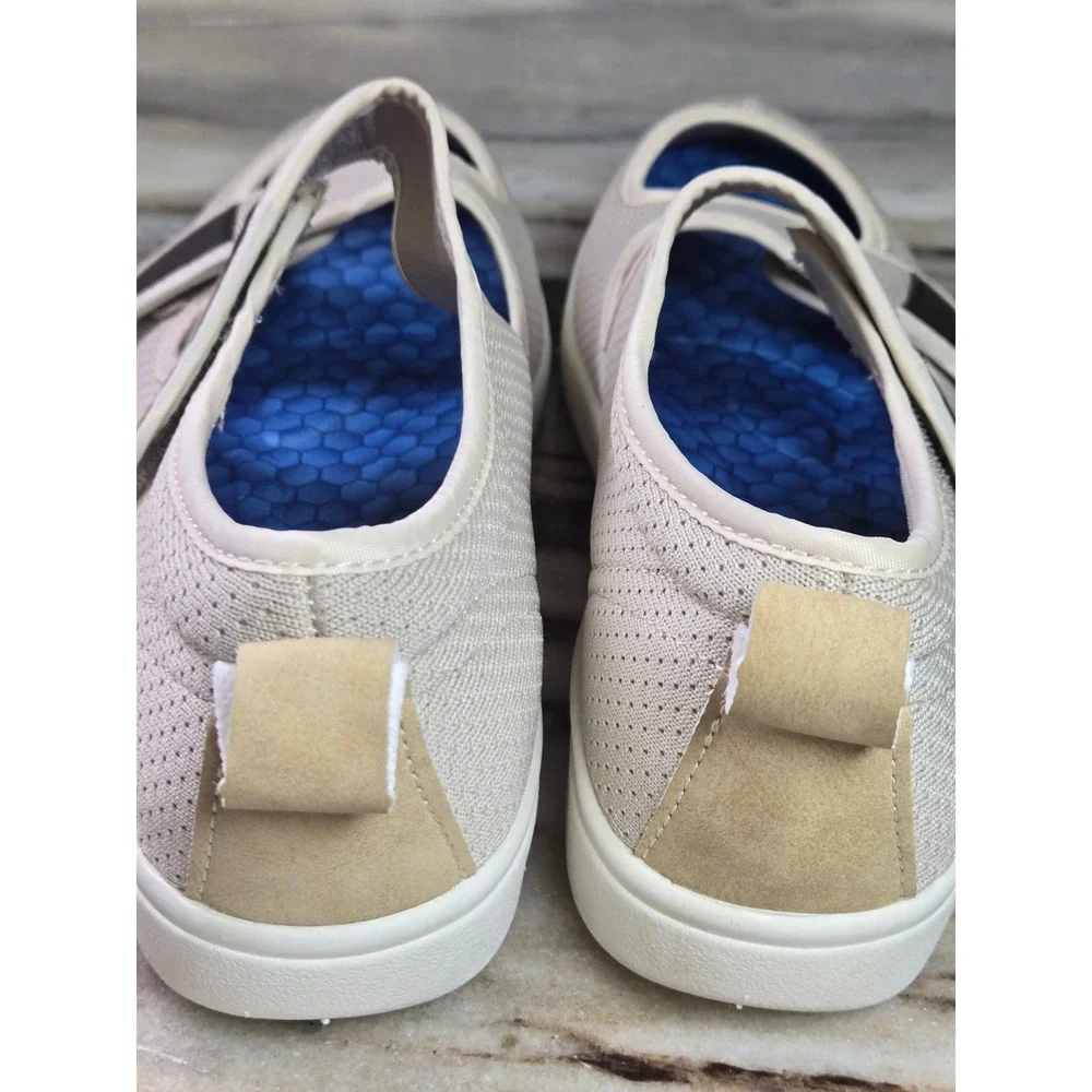 Youyun Beige Diabetic Walking‎ Shoes Memory Foam Air Cushion Straps  Womens 8.5